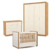 Quarto De Bebe 4 Portas Tutto New Freijó Off White Com Capitonê New Boucle - Matic - 1