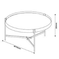 Mesa De Centro Ambiente Aqua Grande Nature Cobre - Imcal - 2