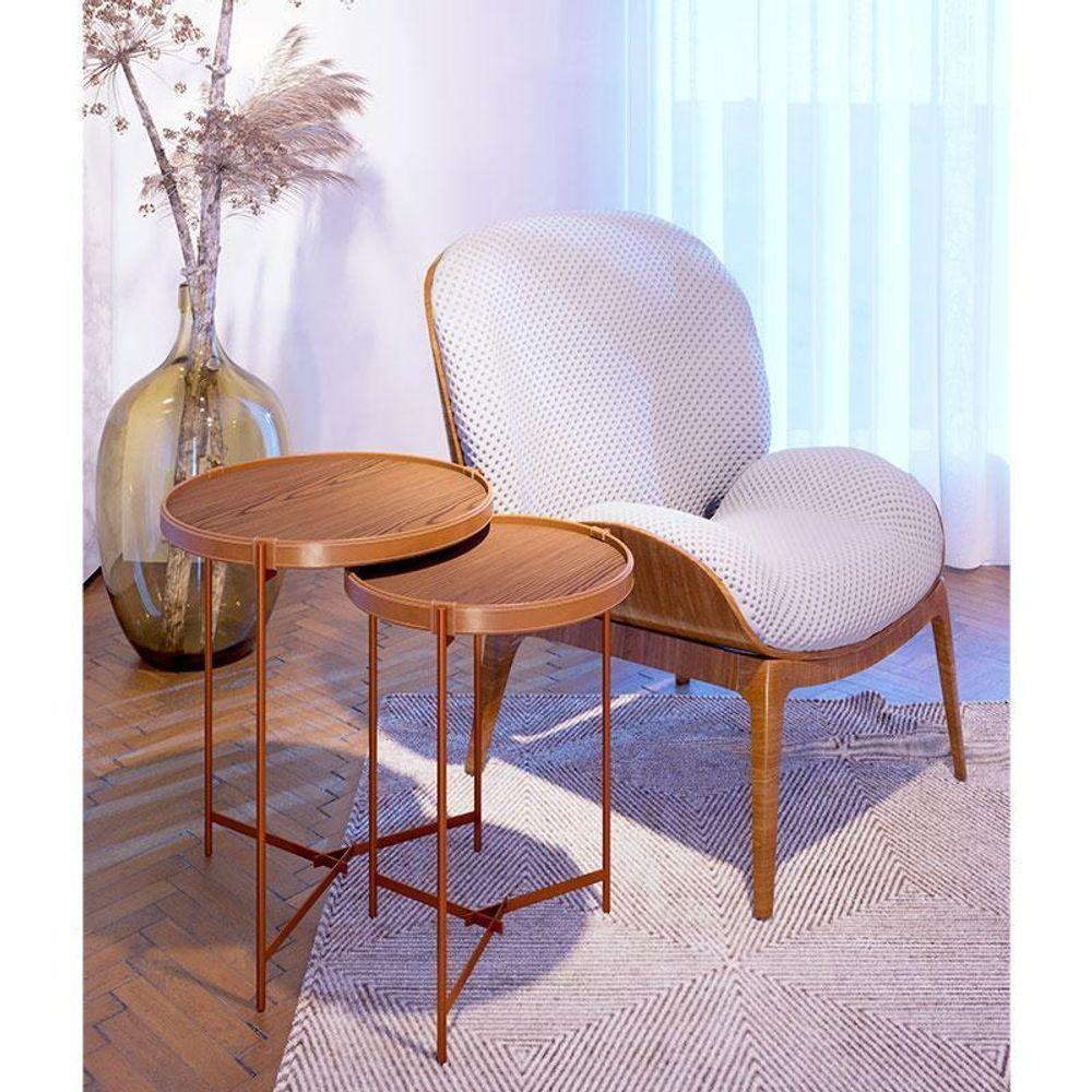 Kit Mesa Lateral Ambiente Aqua Freijó Cobre - Imcal - 1