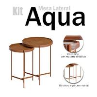 Kit Mesa Lateral Ambiente Aqua Freijó Cobre - Imcal - 4