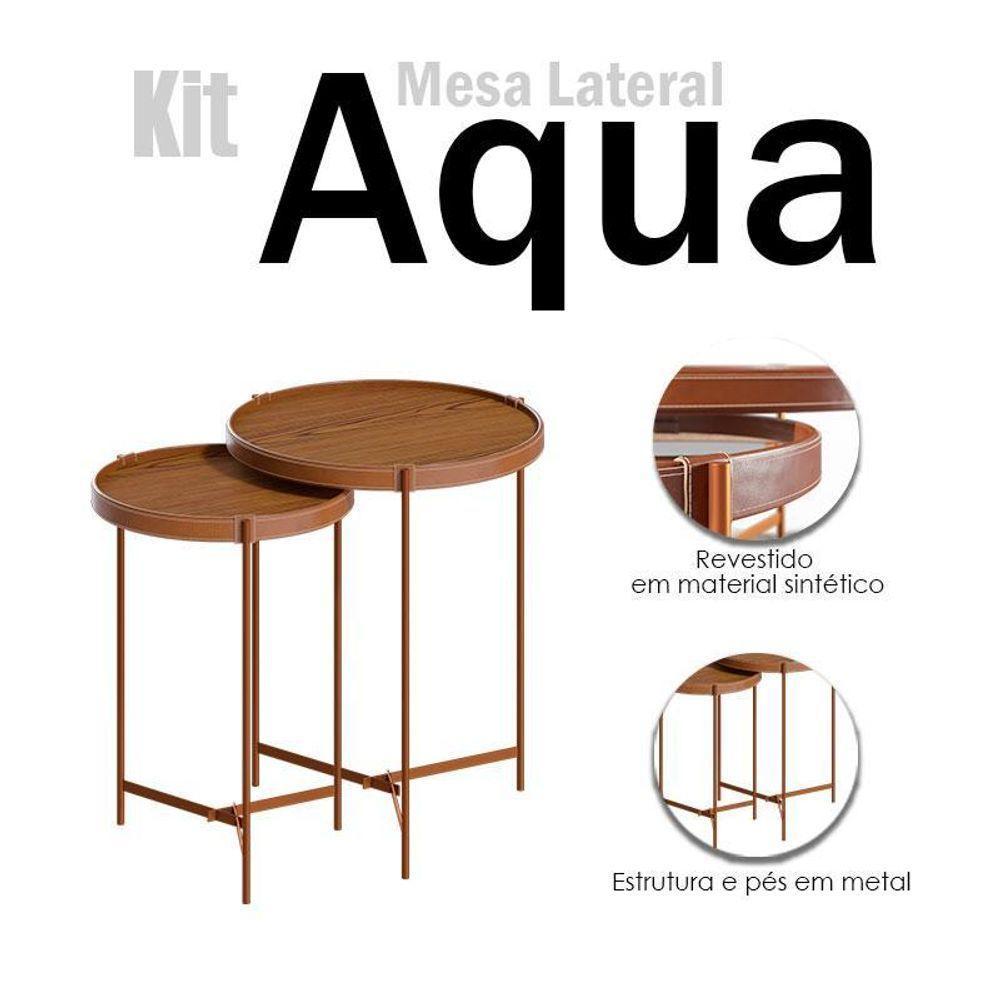 Kit Mesa Lateral Aqua Freijó Cobre - Imcal - 3