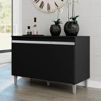 Balcão De Pia Manu Com Tampo 120 Cm Preto Fosco - Ajl - 2