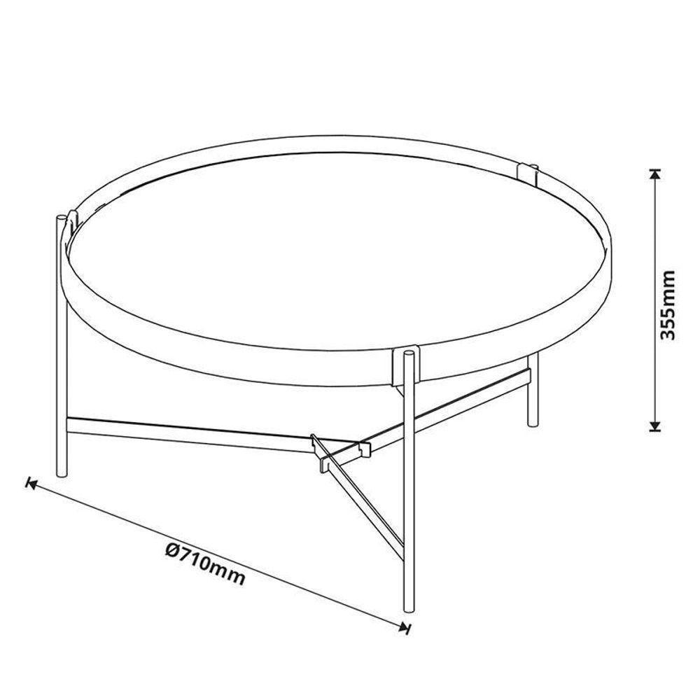 Mesa De Centro Aqua Grande Nature Cobre - Imcal - 2