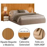 Cabeceira De Cama Extensível Com Mesa De Cabeceira Mdf Fiori Cinamomo-off White - 3