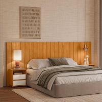 Cabeceira De Cama Extensível Com Mesa De Cabeceira Mdf Fiori Cinamomo-off White - 5