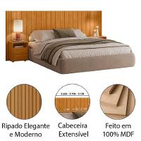 Cabeceira De Cama Extensível Com Mesa De Cabeceira Mdf Fiori Cinamomo - 3
