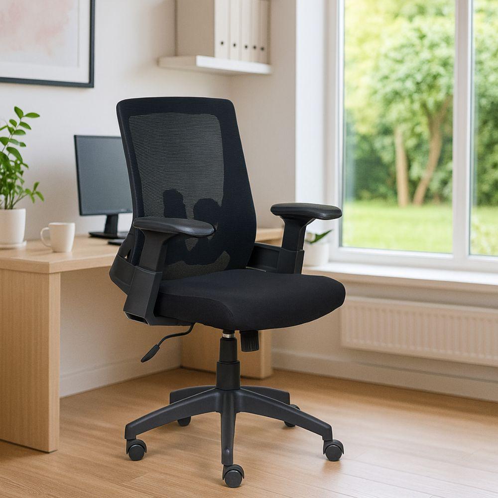 Cadeira De Escritório Tela Mesh Diretor Giratória Ergonomica P310 Vision Preto - 4