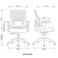 Cadeira De Escritório Tela Mesh Diretor Giratória Ergonomica P310 Vision Preto - 5