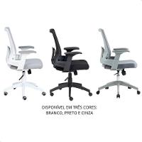 Cadeira De Escritório Tela Mesh Diretor Giratória Ergonomica P310 Vision Preto - 7