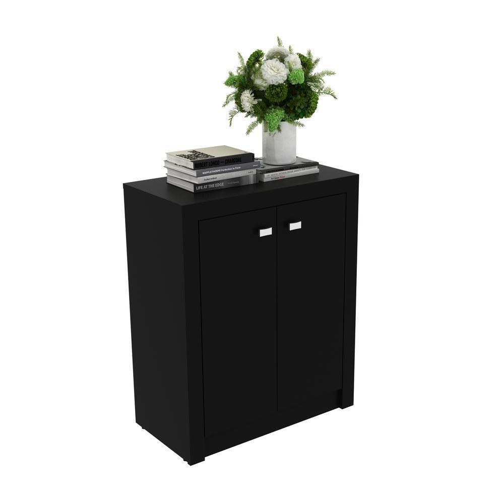 Balcão Escritório Com 2 Portas Multimóveis Vcr25013 Preto Preto - 1