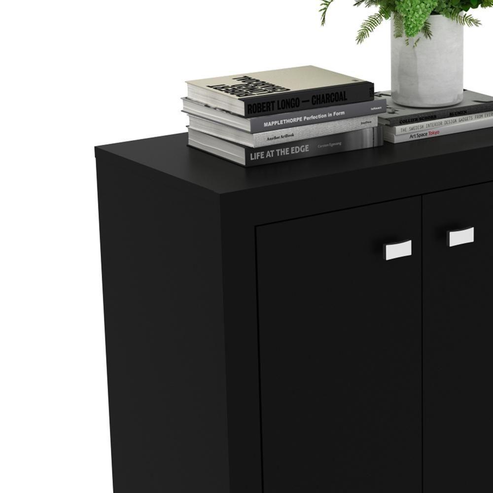 Balcão Escritório Com 2 Portas Multimóveis Vcr25013 Preto Preto - 3