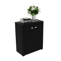 Balcão Escritório Com 2 Portas Multimóveis Vcr25013 Preto Preto - 1