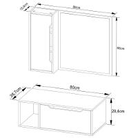 Kit Gabinete E Espelheira De Banheiro 80 Cm Com Cuba Karina Amêndoa-branco - 3
