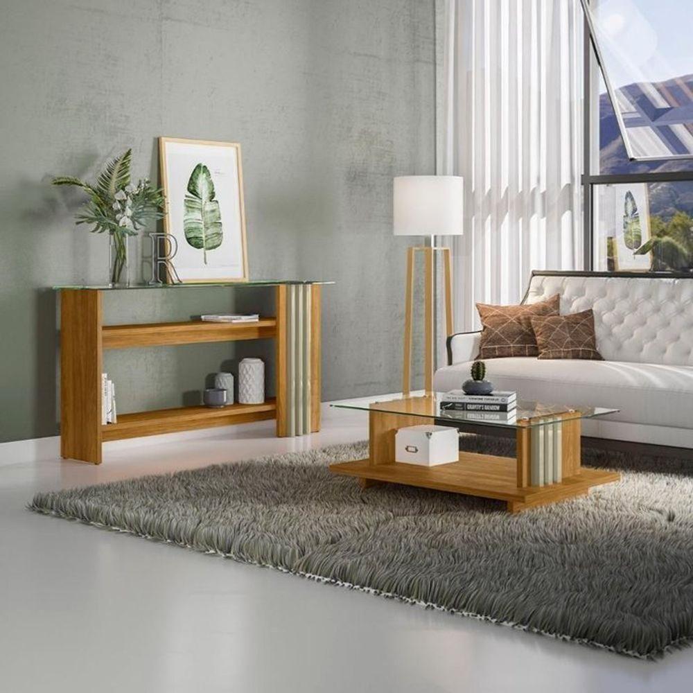 Aparador E Mesa De Centro Frizz Para Sala De Estar - Madetec Móveis Cumaru Opala - 3