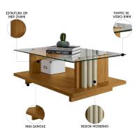 Aparador E Mesa De Centro Frizz Para Sala De Estar - Madetec Móveis Cumaru Opala