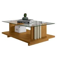 Mesa De Centro Para Sala Frizz Com Tampo De Vidro - Madetec Móveis Cumaru Opala - 1