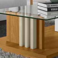 Mesa De Centro Para Sala Frizz Com Tampo De Vidro - Madetec Móveis Cumaru Opala - 3