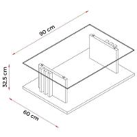 Mesa De Centro Para Sala Frizz Com Tampo De Vidro - Madetec Móveis Cumaru Opala - 4