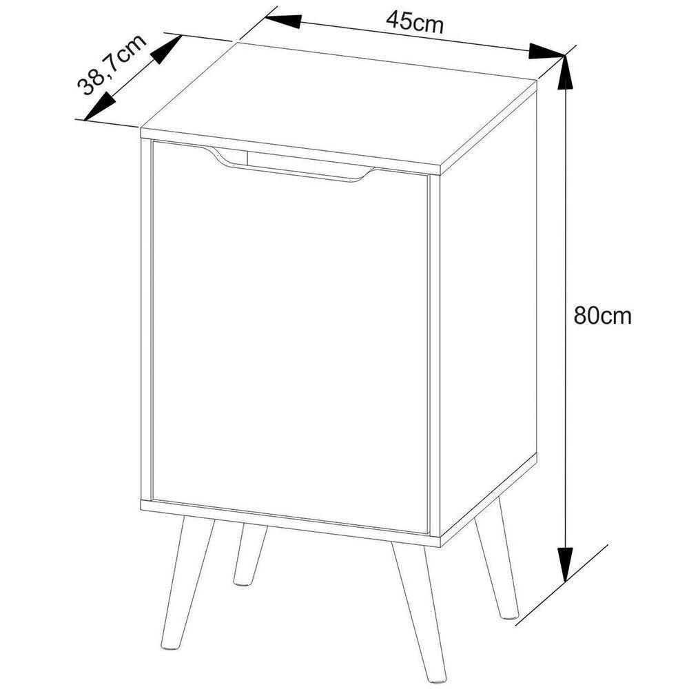 Gabinete Para Banheiro 45 Cm Com 1 Porta Retrô Preto - 4