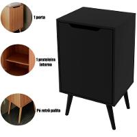 Gabinete Para Banheiro 45 Cm Com 1 Porta Retrô Preto - 2
