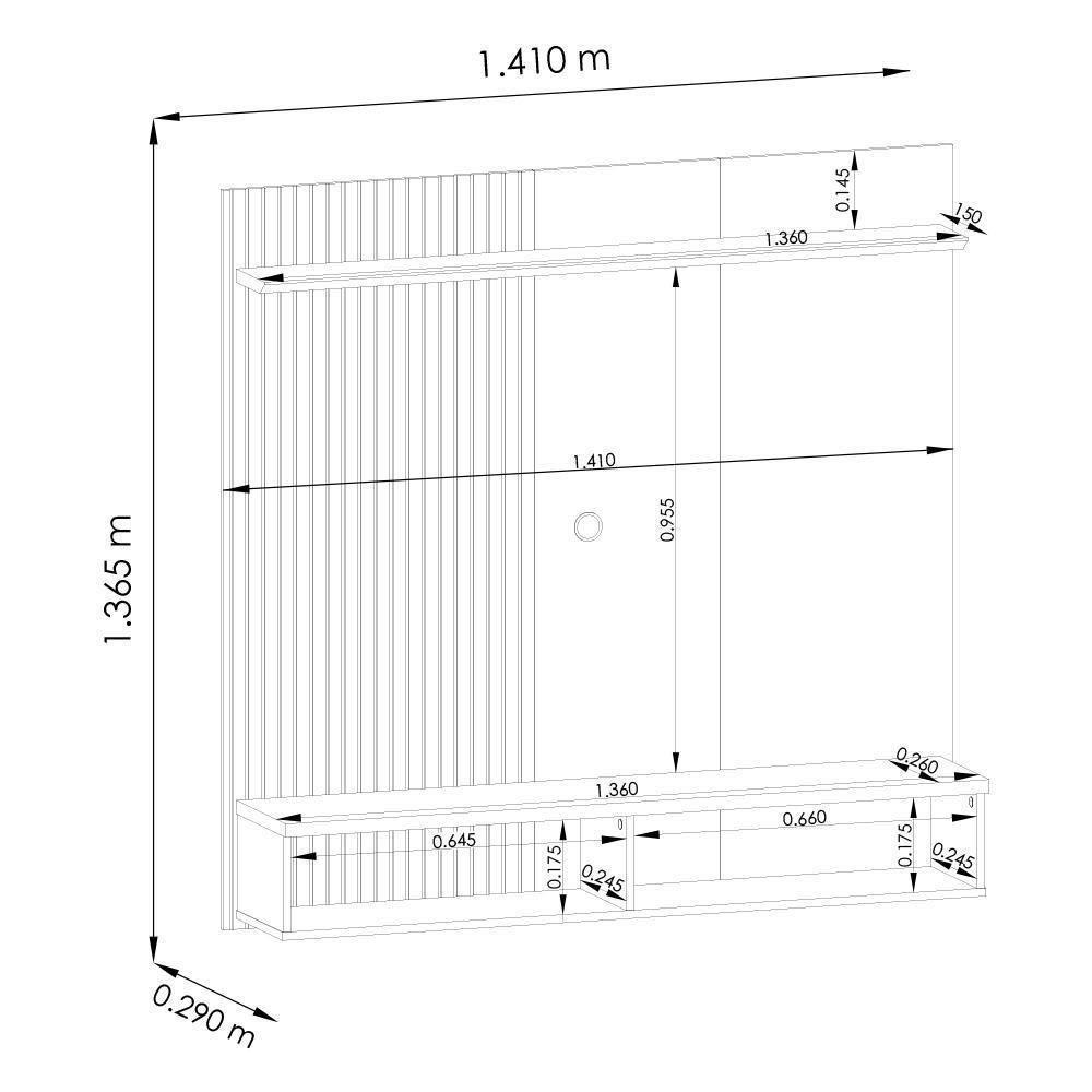Bancada Suspensa íris Para Tv 55 Polegadas Com Portas - Madetec Cumaru - 6
