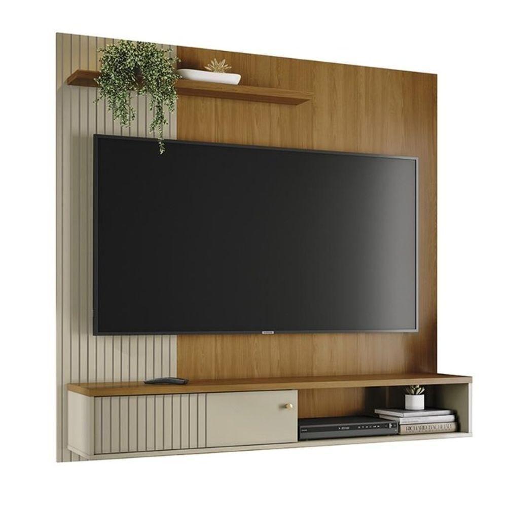 Bancada Suspensa Aurora Para Tv 65 Polegadas Com Portas - Madetec Cumaru Opala - 1