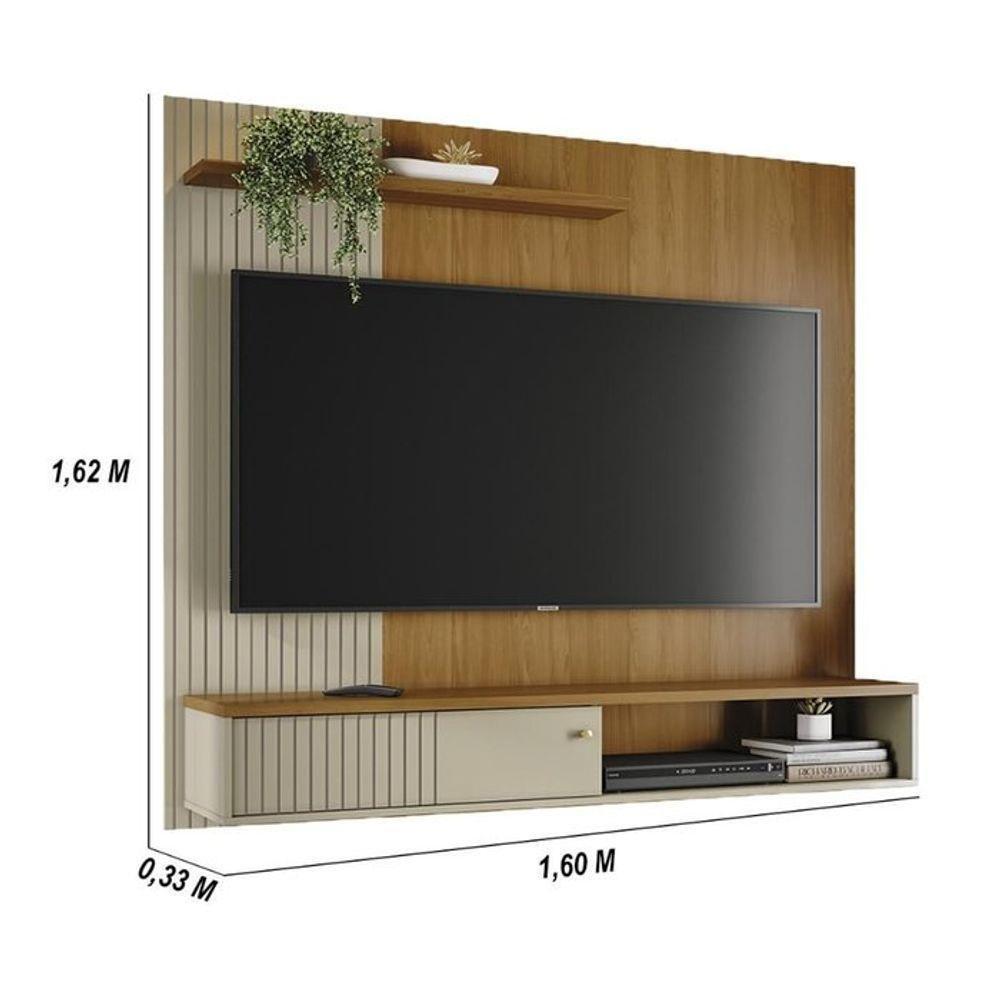 Bancada Suspensa Aurora Para Tv 65 Polegadas Com Portas - Madetec Cumaru Opala - 3