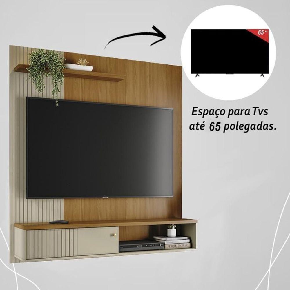 Bancada Suspensa Aurora Para Tv 65 Polegadas Com Portas - Madetec Cumaru Opala - 5
