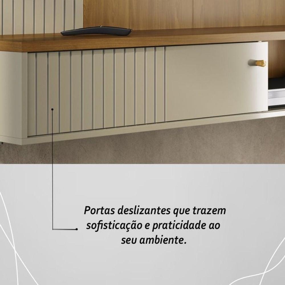 Bancada Suspensa Aurora Para Tv 65 Polegadas Com Portas - Madetec Cumaru Opala - 8