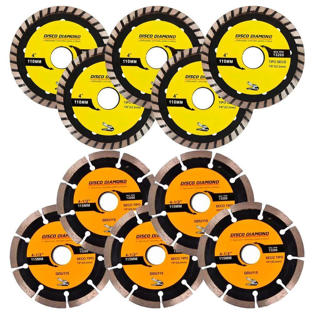 Kit 10 Disco Serra Circular 115mm-100mm Concreto Mármore - 1