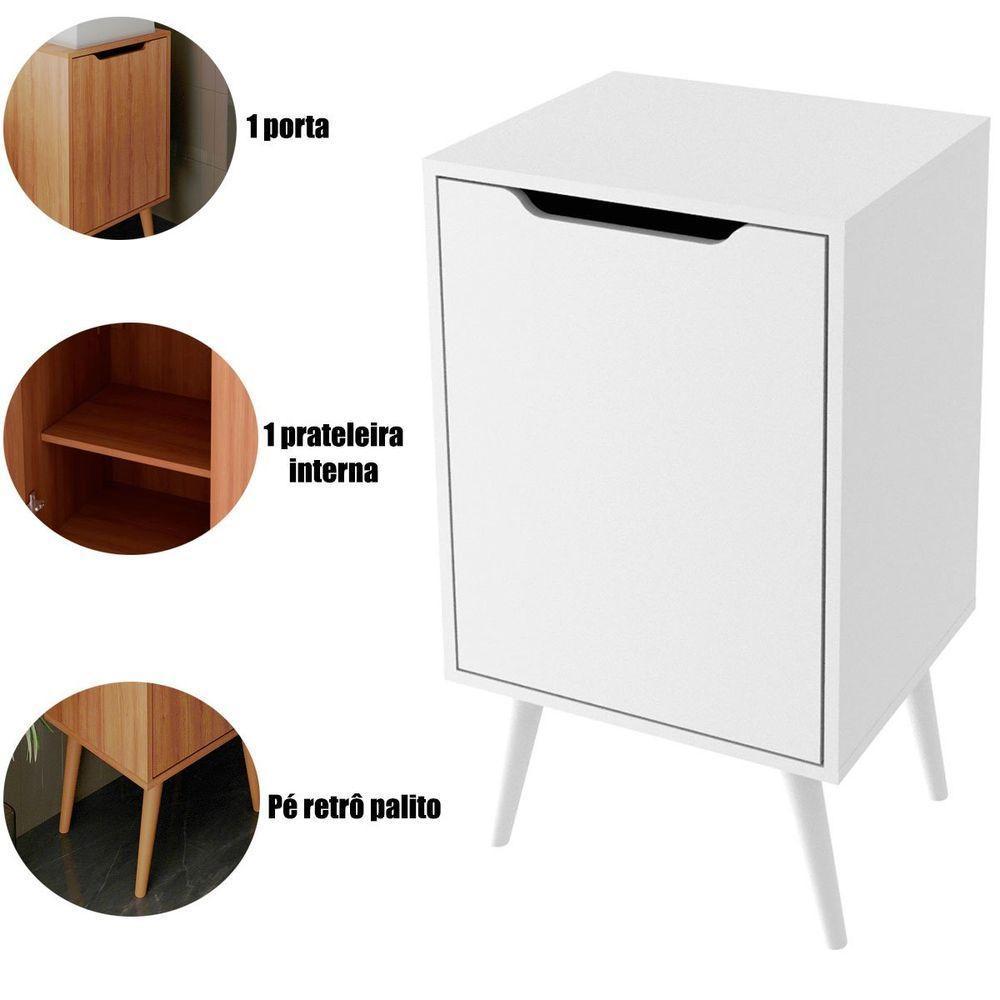 Gabinete Para Banheiro 45 Cm Com 1 Porta Retrô Branco - 2