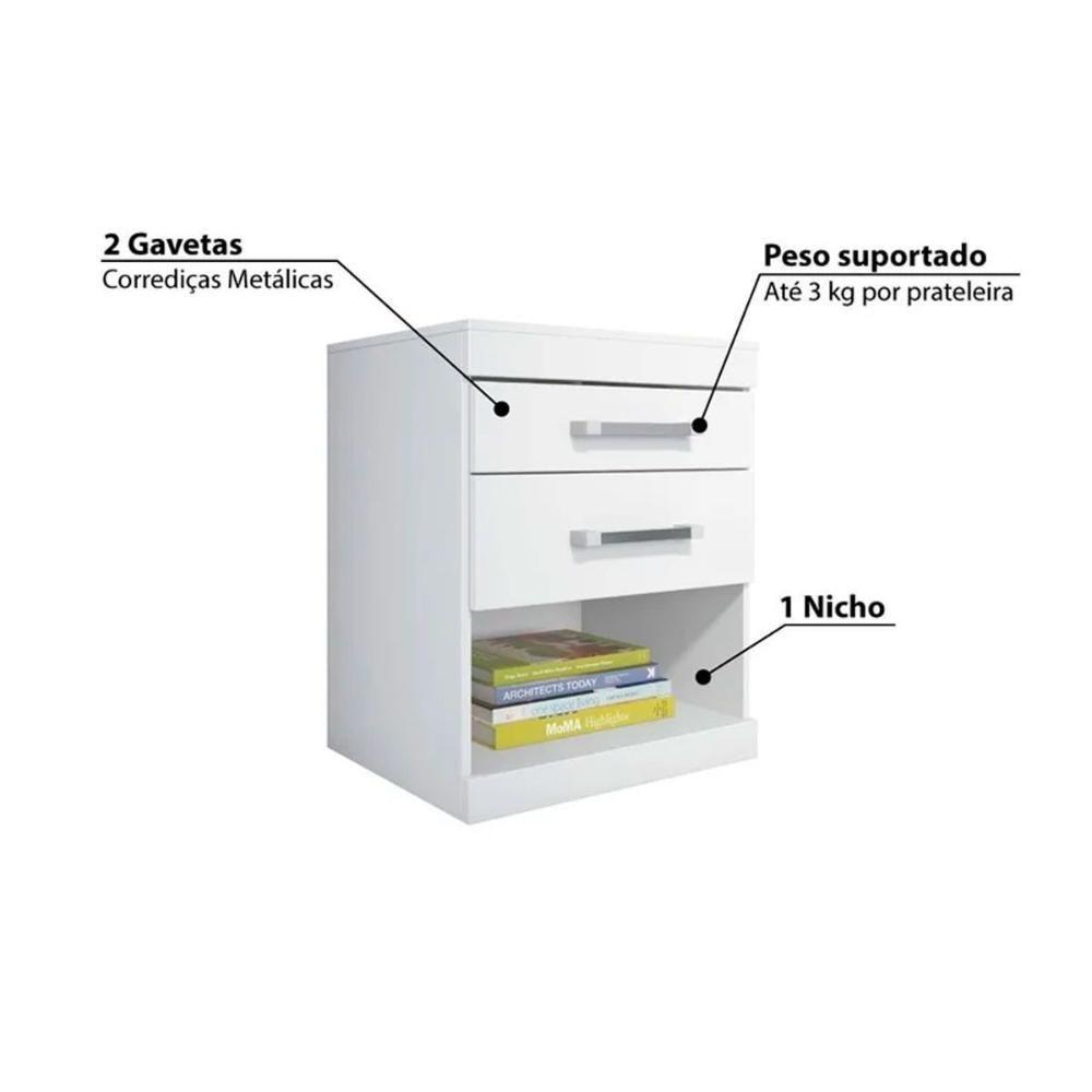 Mesa Cabeceira Plus C- 2 Gavetas Atacama-jatobá - Santos Andirá - 5