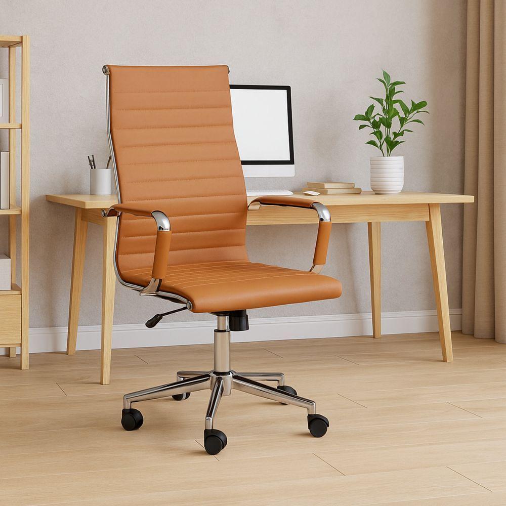 Cadeira Esteirinha De Escritório Presidente Charles Eames P305 Caramelo - 3