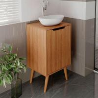 Gabinete Para Banheiro 45 Cm Cuba Redonda 1 Porta Retrô Amêndoa - 8