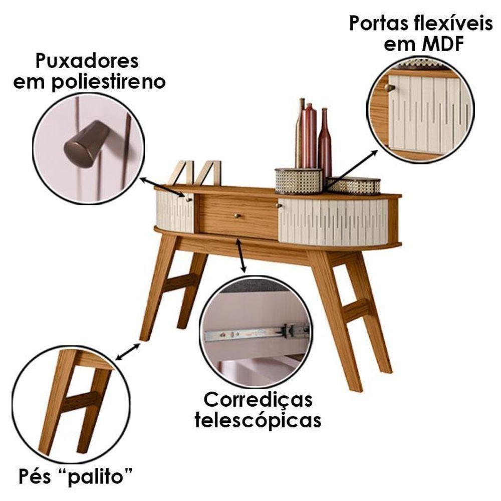 Aparador Estoril E Mesa De Centro Indianapolis - Madetec Cinamomo Off White - 4