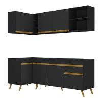 Cozinha Compacta De Canto Veneza Gb Mp2058 Com Armário E Balcão Preta - 3