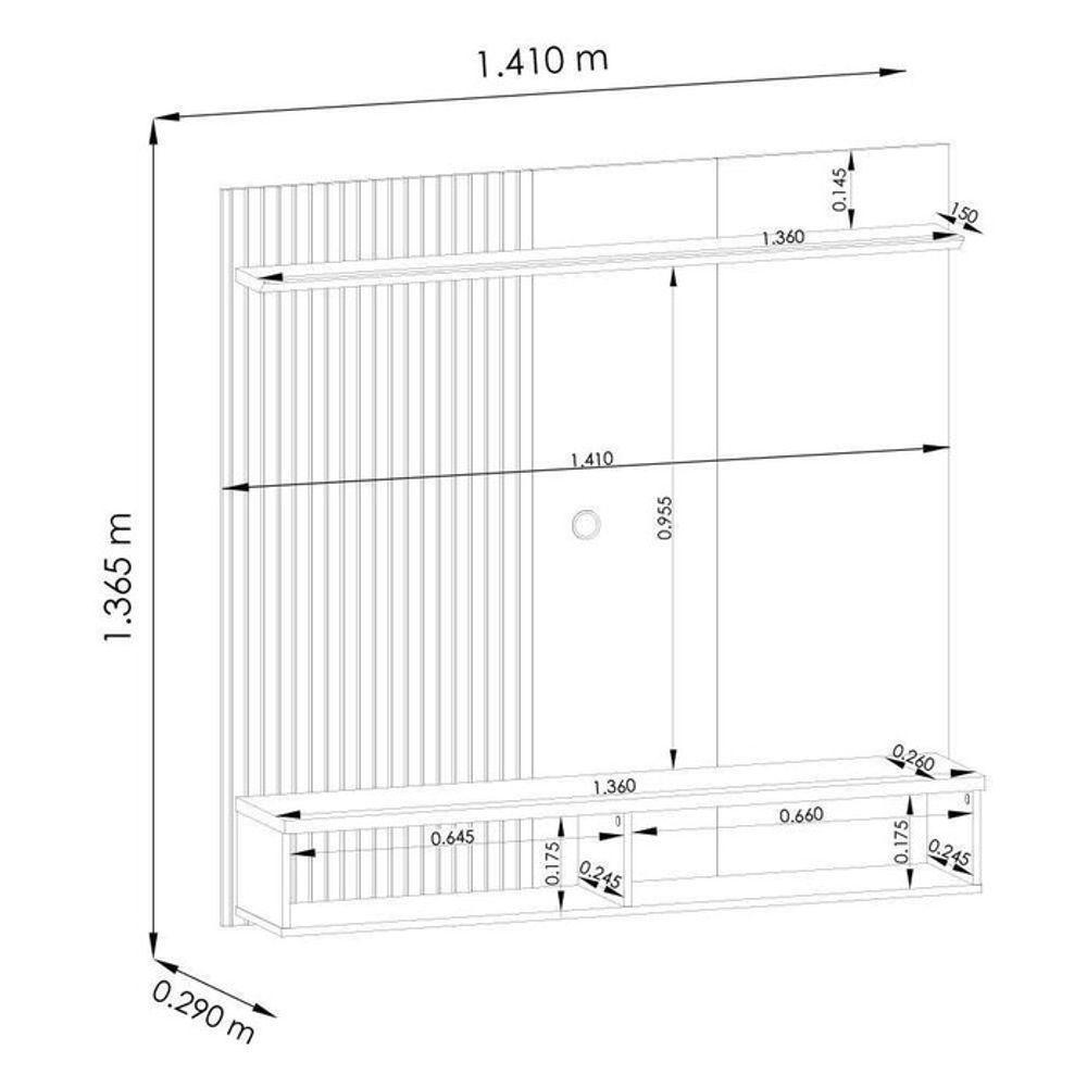 Bancada Suspensa íris Para Tv 55 Polegadas Com Portas - Madetec Cumaru Opala - 6