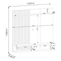 Bancada Suspensa íris Para Tv 55 Polegadas Com Portas - Madetec Cumaru Opala - 6