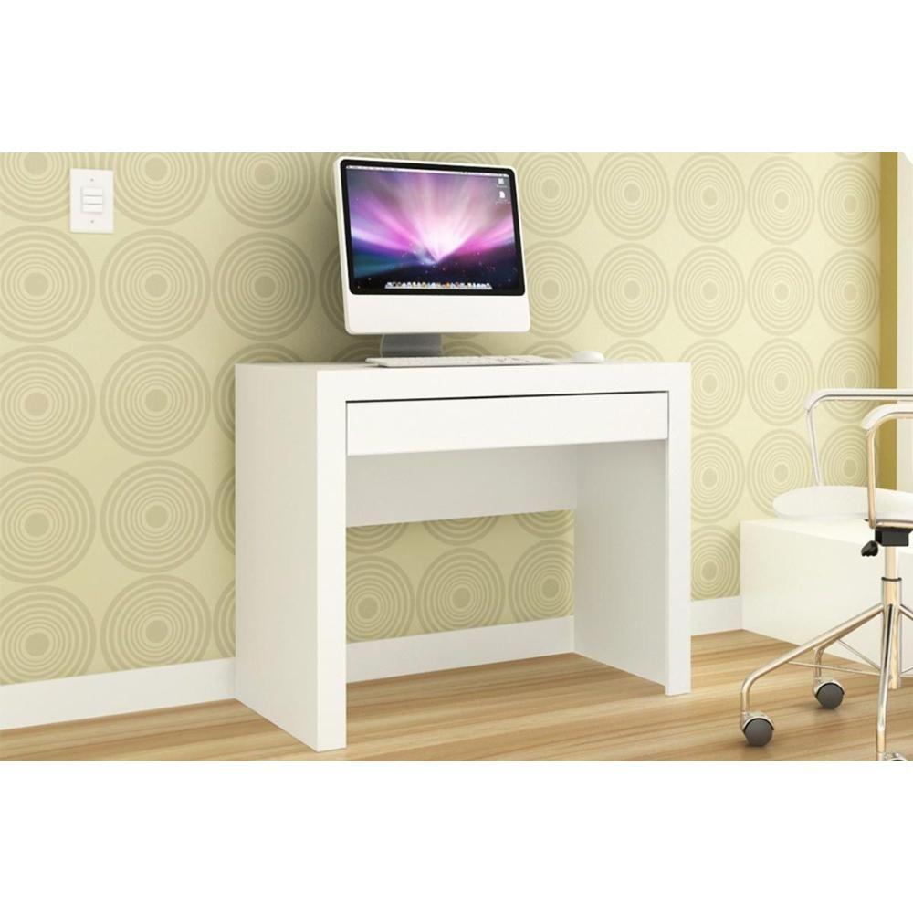 Mesa Computador Escrivaninha Msm421 C- 1 Gaveta Branco - Movelbento - 1