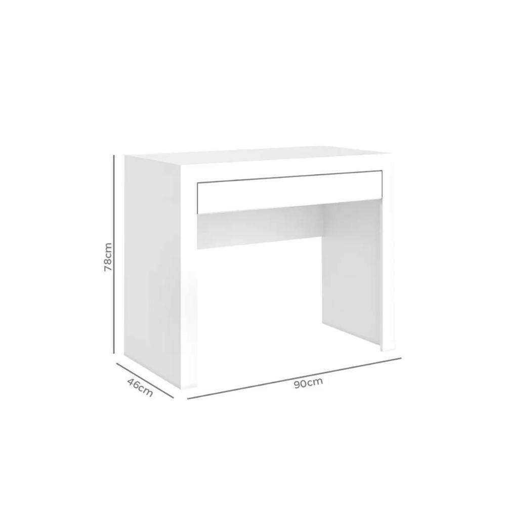 Mesa Computador Escrivaninha Msm421 C- 1 Gaveta Branco - Movelbento - 2