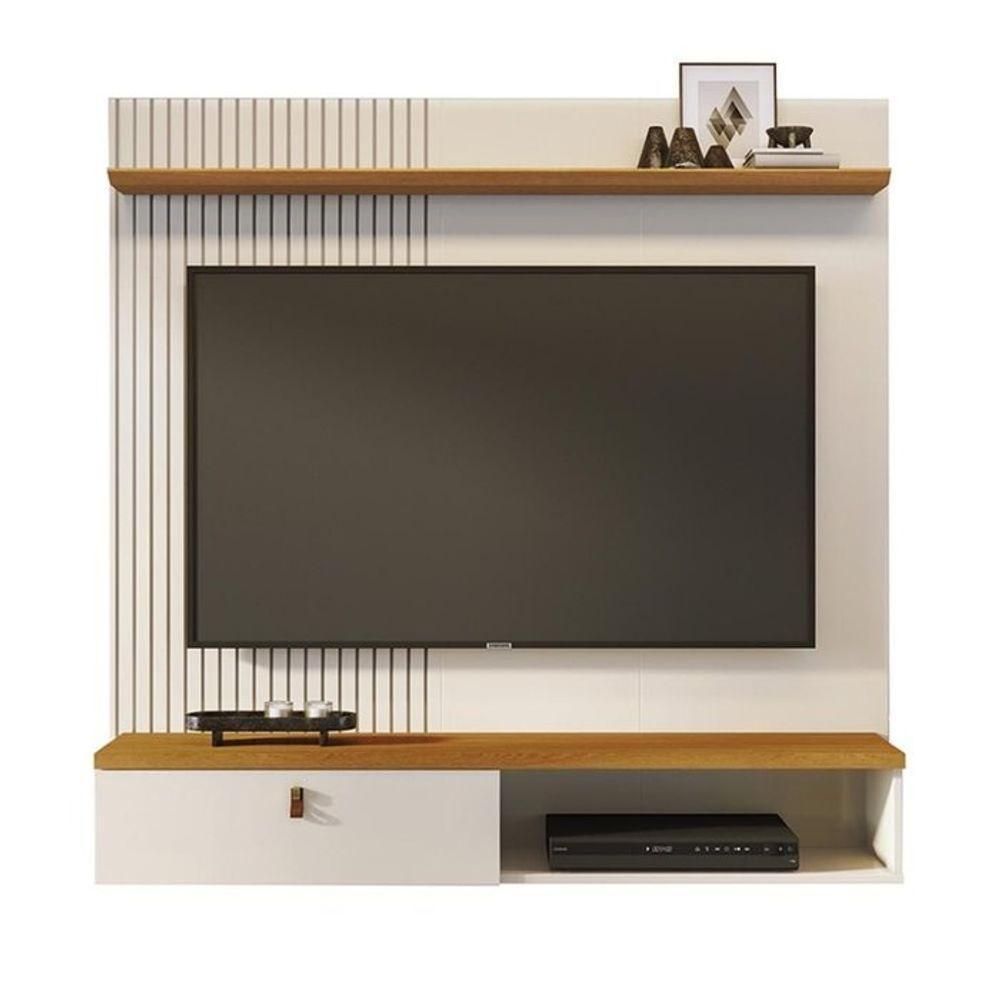 Bancada Suspensa íris Para Tv 55 Polegadas Com Portas - Madetec Cinamomo Off White - 1