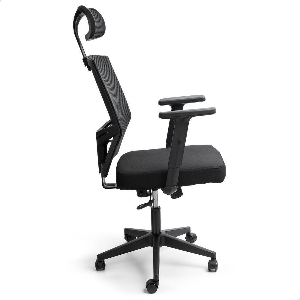 Cadeira De Escritório Presidente Ergonômica Preta Mesh Gamer - 2