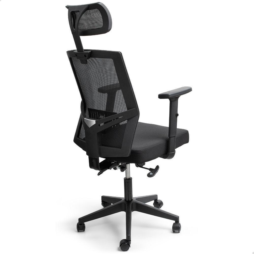 Cadeira De Escritório Presidente Ergonômica Preta Mesh Gamer - 3