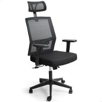 Cadeira De Escritório Presidente Ergonômica Preta Mesh Gamer - 1