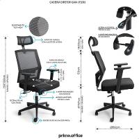 Cadeira De Escritório Presidente Ergonômica Preta Mesh Gamer