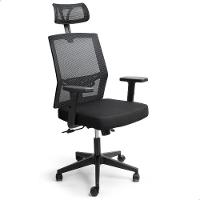 Cadeira De Escritório Presidente Ergonômica Preta Mesh Gamer - 6
