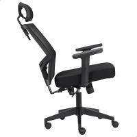 Cadeira De Escritório Presidente Ergonômica Preta Mesh Gamer - 7