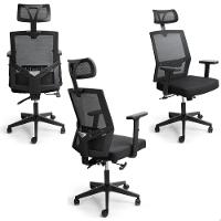 Cadeira De Escritório Presidente Ergonômica Preta Mesh Gamer - 8