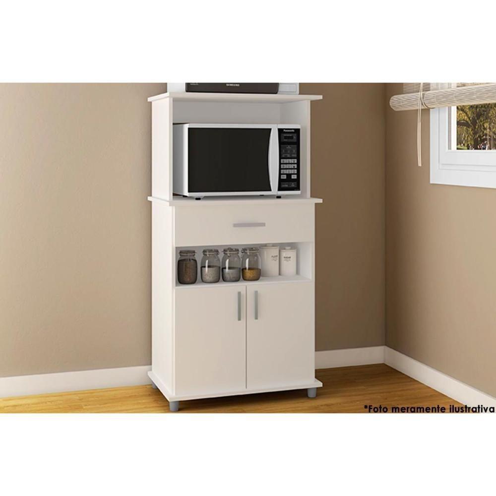 Balcão De Cozinha Modulado Multiuso Asm151 C- 2 Portas E 1 Gaveta 66cm Branco - Movelbento - 1