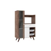 Balcão Multiuso Cozinha Fruteira Rt 3059 C- 2 Portas 1 Gaveta E 1 Nicho P- Forno 96cm Rustico-branco - Movelbento - 3